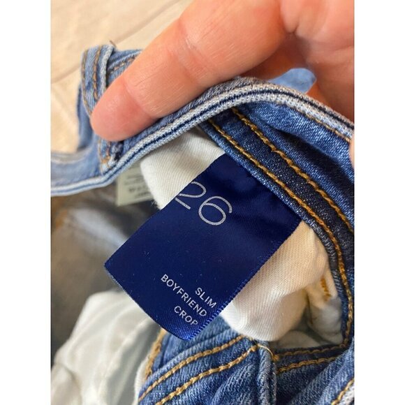 Pilcro And Letterpress Women's Slim Boyfriend Crop Jeans - 26 - Picture 10 of 12